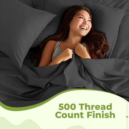 Luxury cotton sheet set breathable soft silky