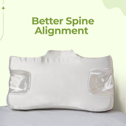 2-in-1 anti-wrinkle beauty neck pillow with silk pillowcase