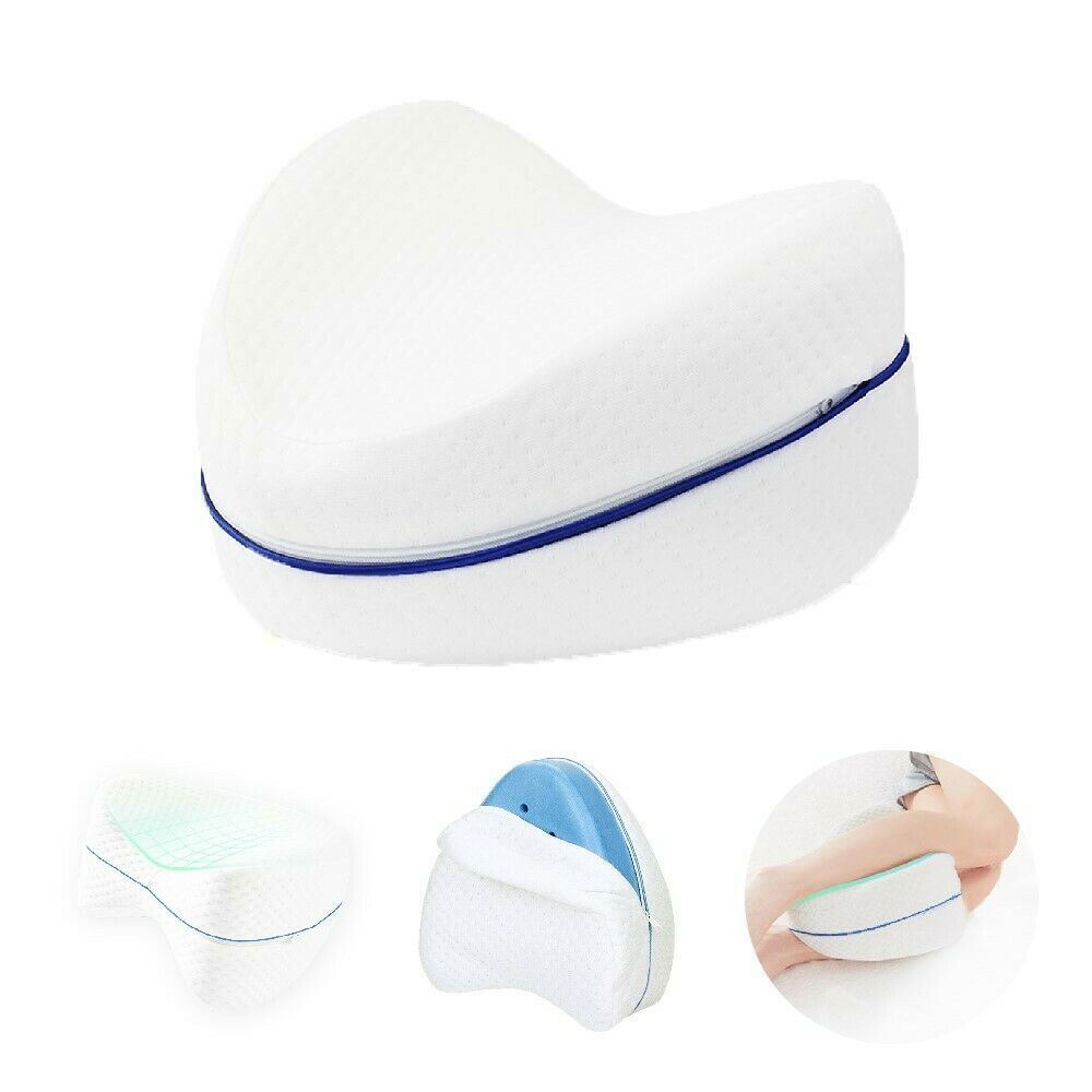 Memory foam orthopedic knee pillow for side sleepers and sciatica relief