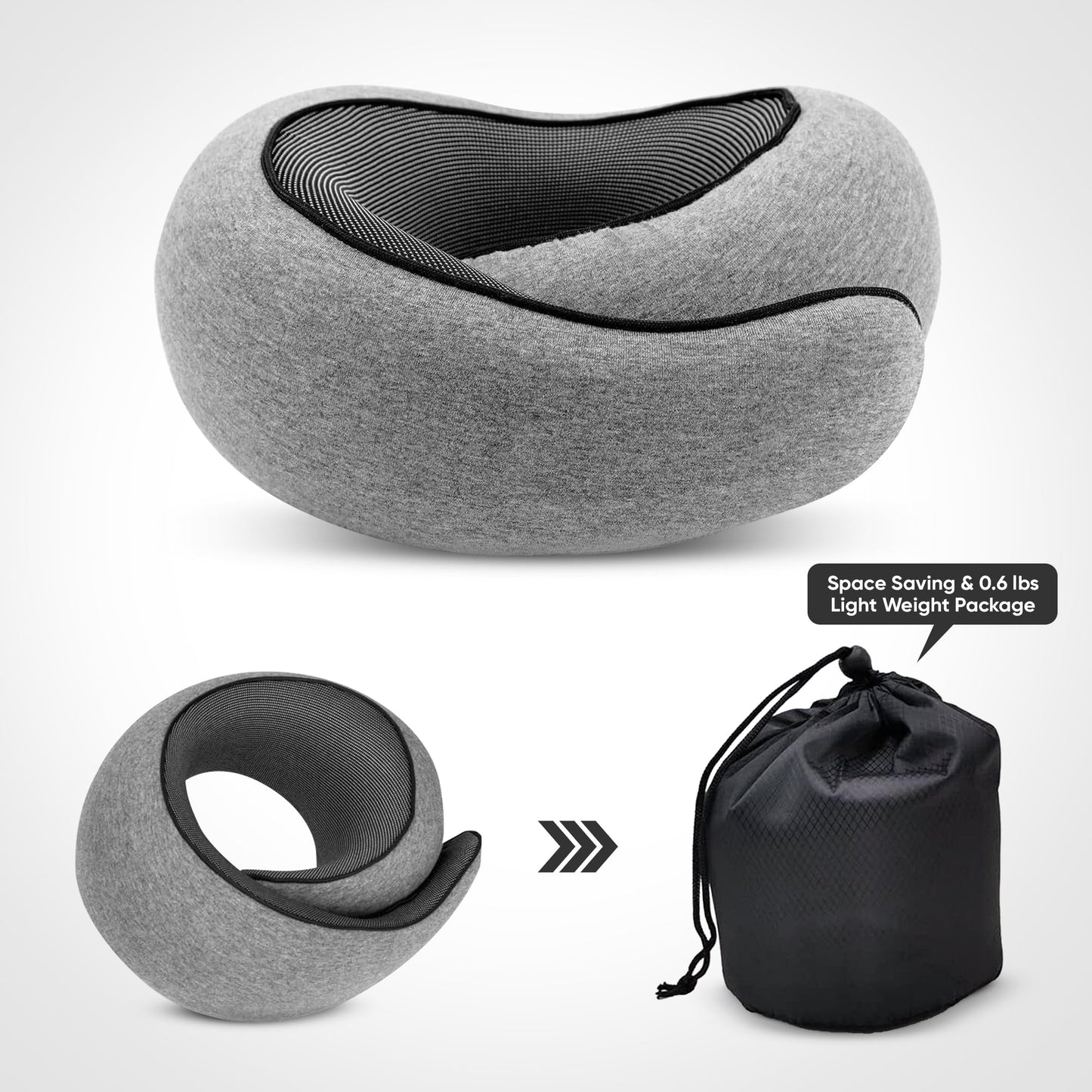 Memory foam travel neck pillow full support