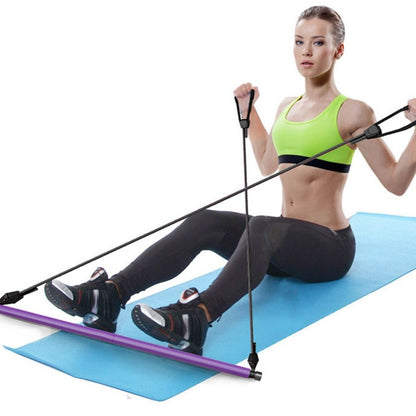 Portable Pilates bar kit with resistance bands for yoga and home workouts