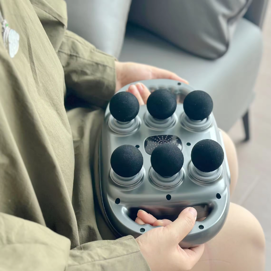 Six-head cordless fascia percussion massage gun for deep tissue recovery