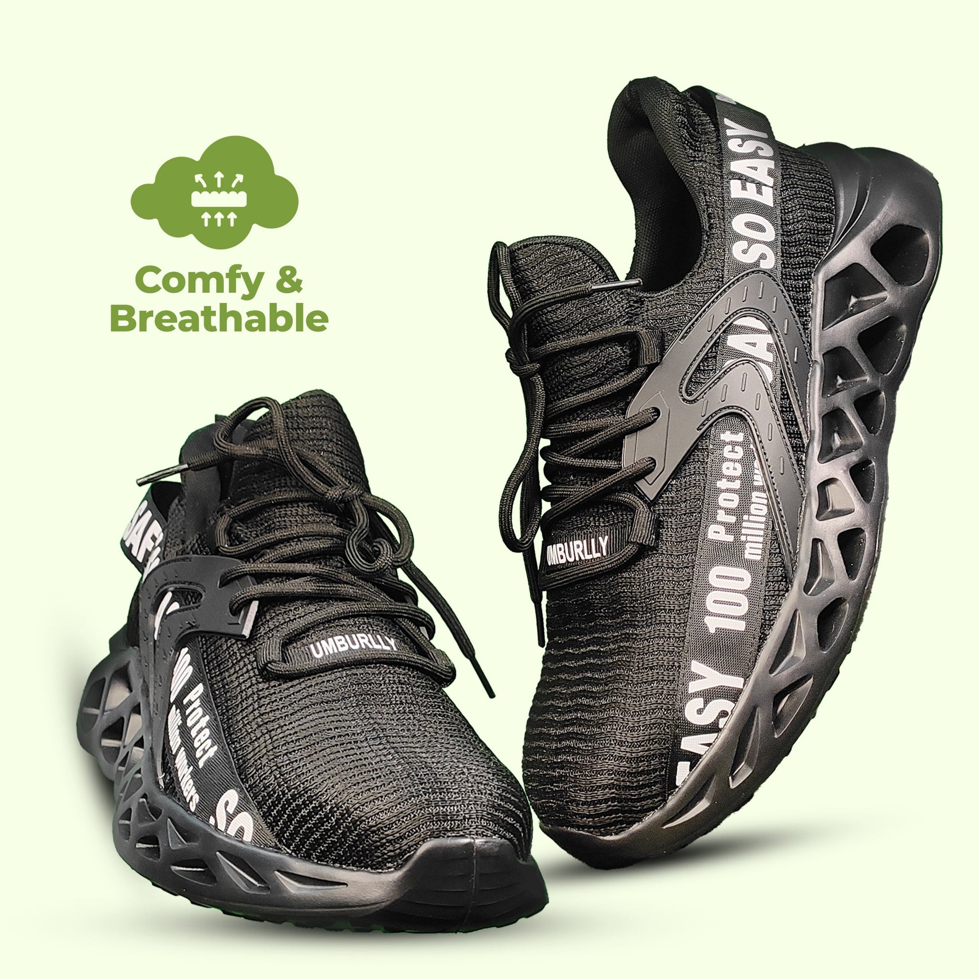 Ultra-light breathable steel toe anti-slip work shoes