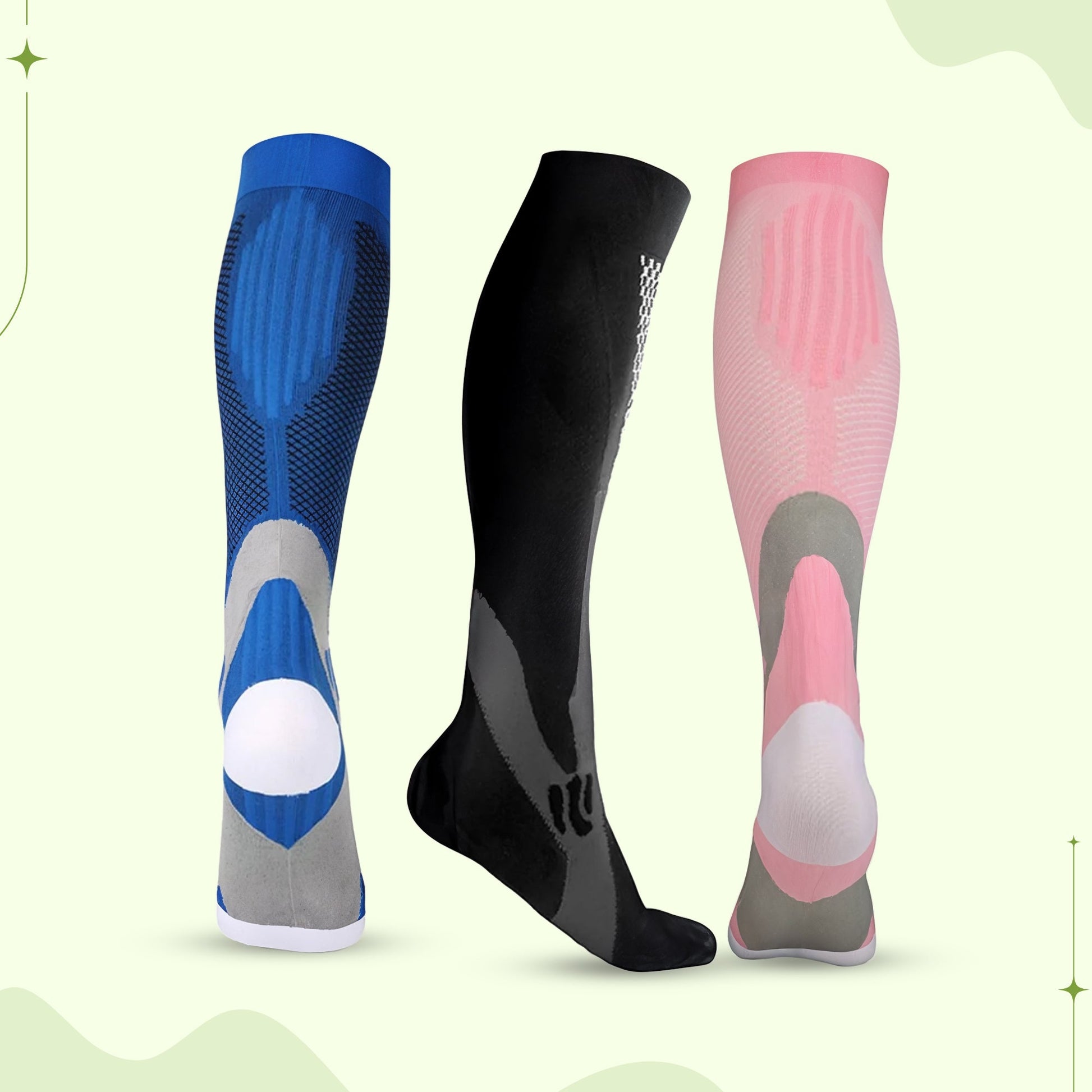 All-day compression socks for lower leg fatigue and swelling