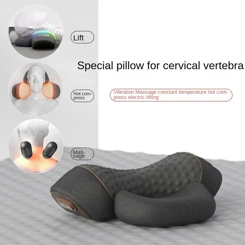 Heated neck and back shiatsu massage pillow