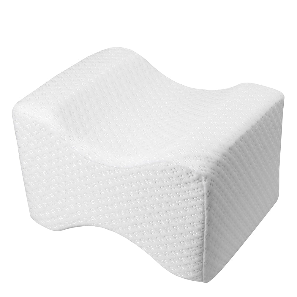 Memory foam hip and knee support pillow for side sleepers and sciatica