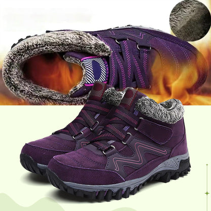Women's fur-lined winter walking and trekking shoes