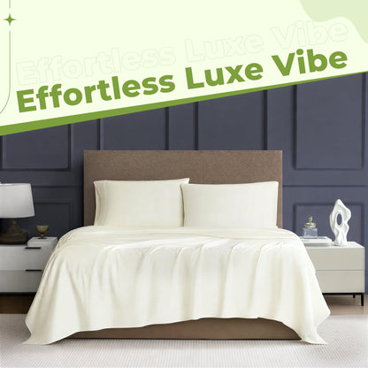 Luxury cotton sheet set breathable soft silky