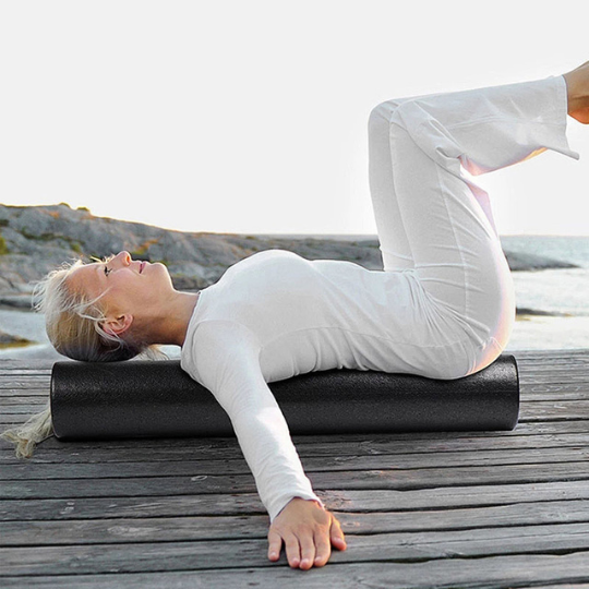 High-density round foam roller for back and leg muscle recovery