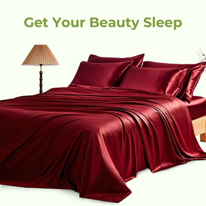 Luxury satin sheet set with deep pockets