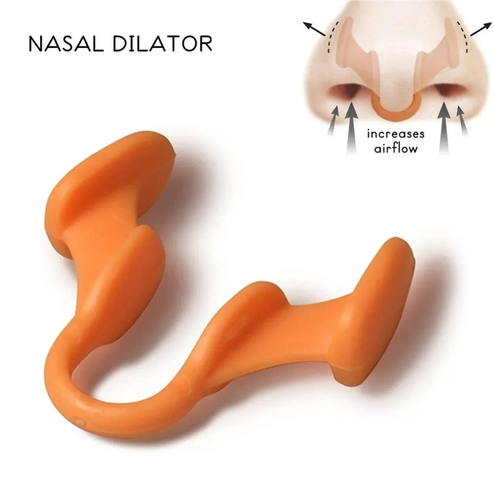 Silicone nasal dilator for sinus relief and snoring
