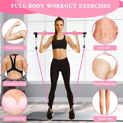 Multi-functional Pilates bar full-body home workout stretching system