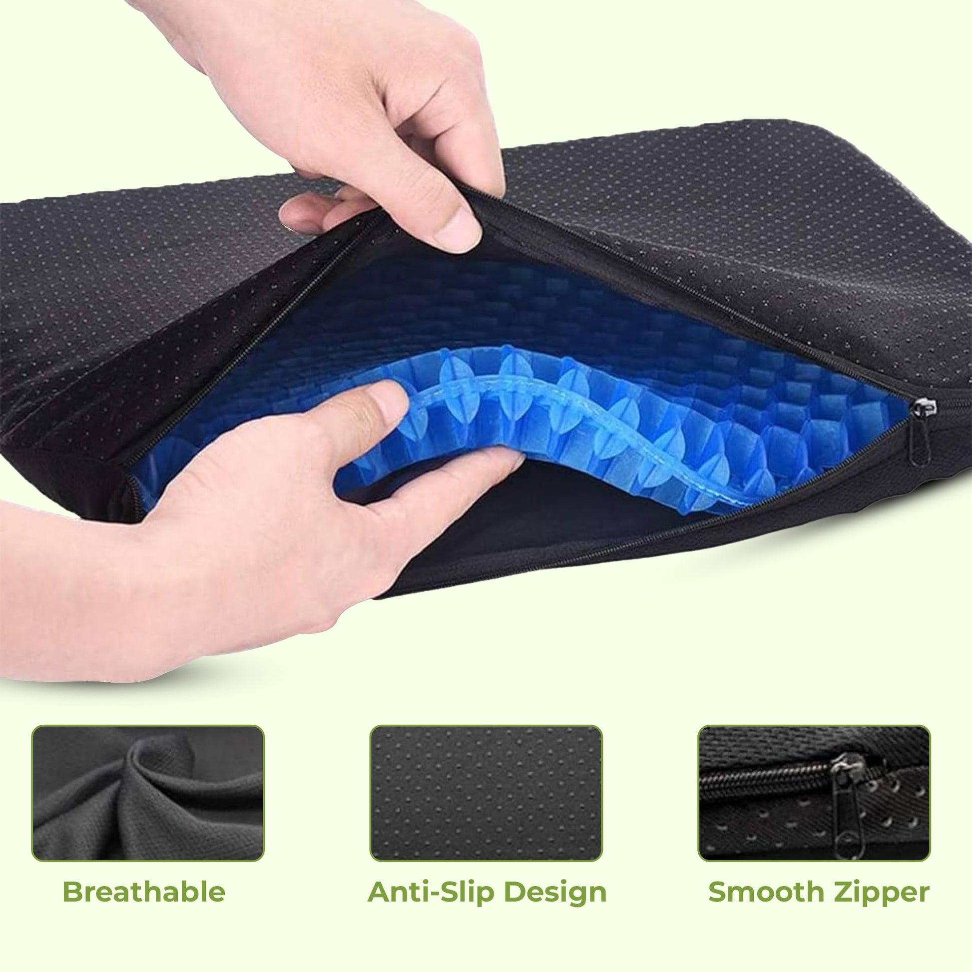 Honeycomb gel seat cushion for office and car