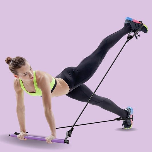 Portable Pilates bar kit with resistance bands for yoga and home workouts