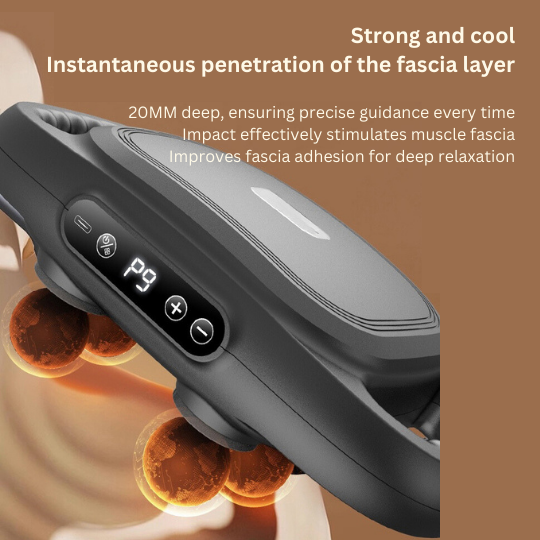 Six-head cordless fascia percussion massage gun for deep tissue recovery