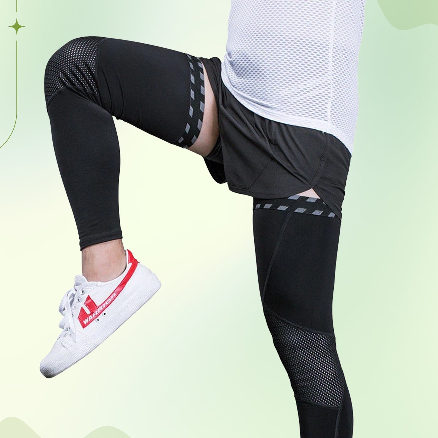 Compression leg sleeve calf and knee support