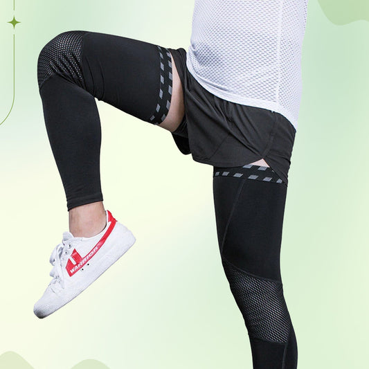 Compression leg sleeve calf and knee support