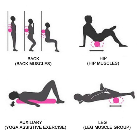 High-density round foam roller for back and leg muscle recovery