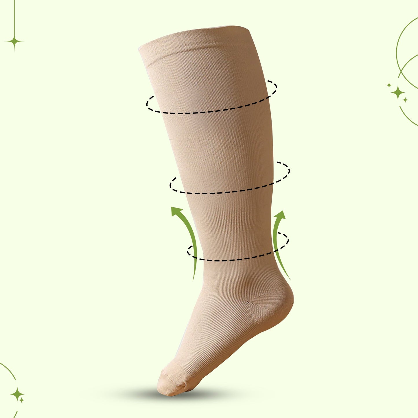 Wide calf knee-high compression socks pair