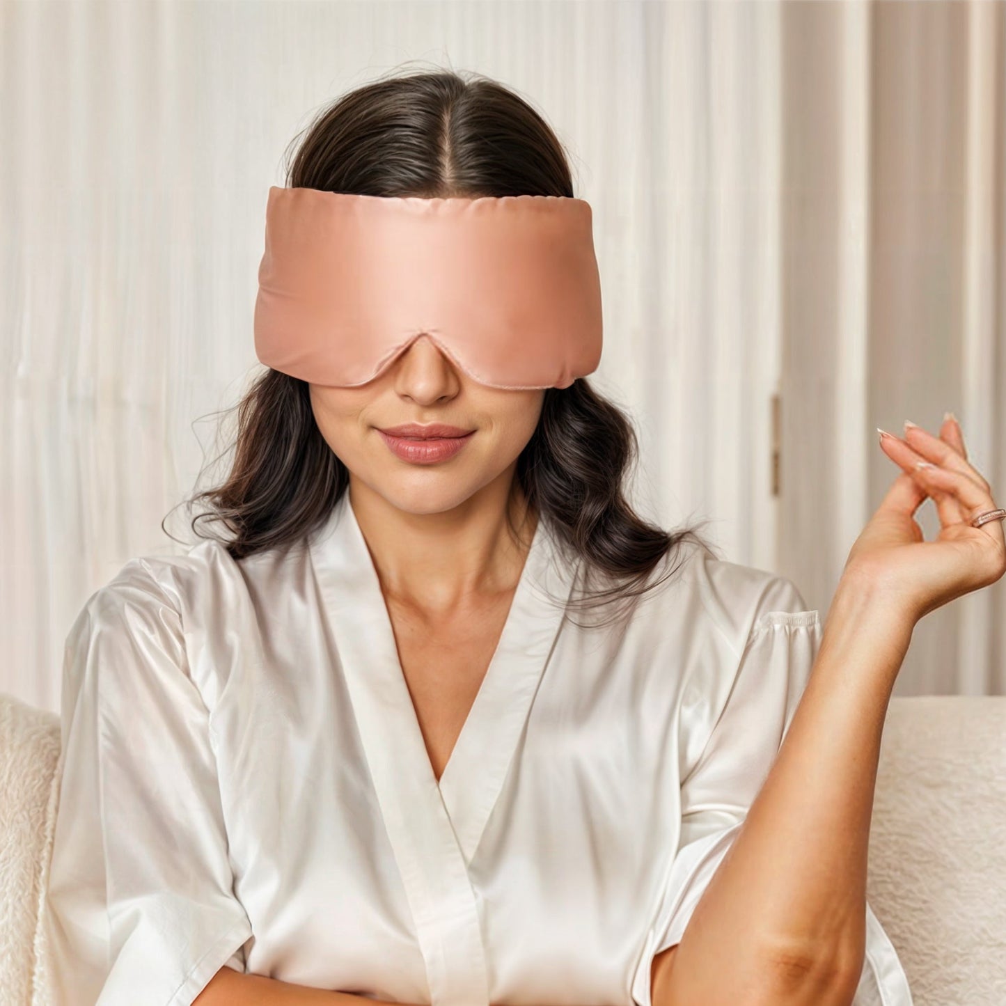 Padded silk eye sleep mask plush light-blocking