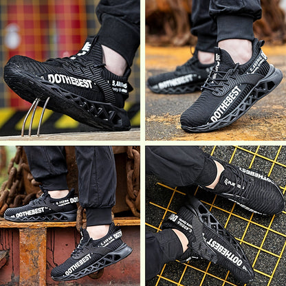 Ultra-light breathable steel toe anti-slip work shoes