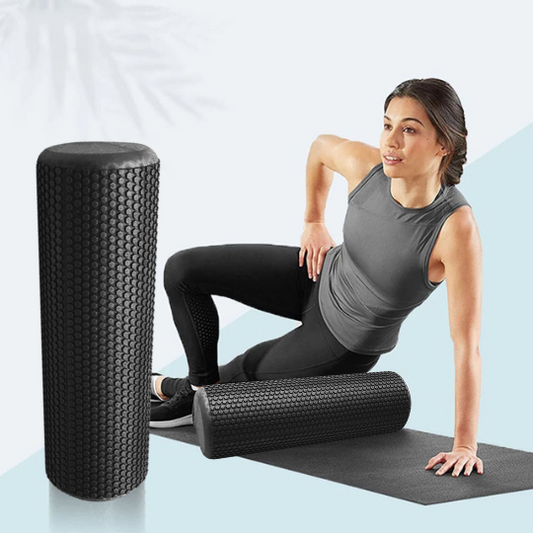 High-density round foam roller for back and leg muscle recovery