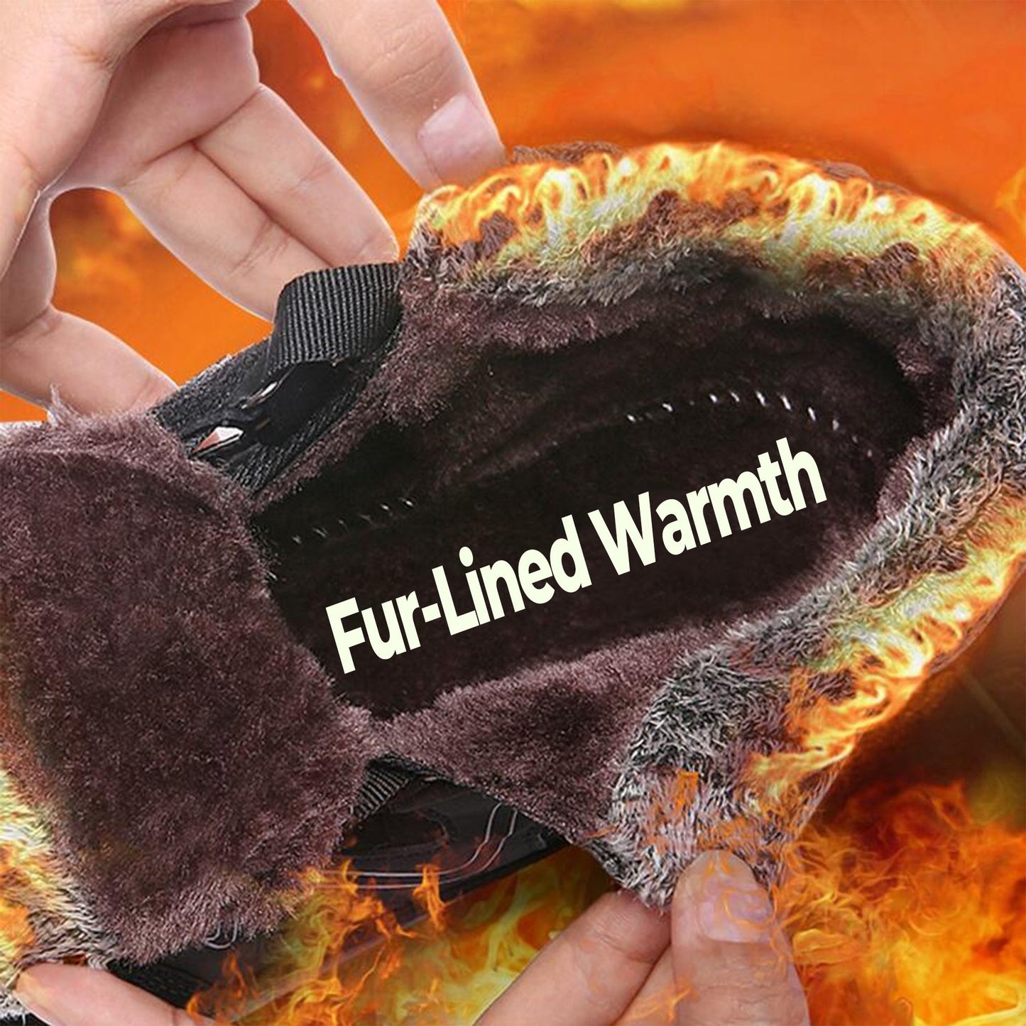 Women's fur-lined winter walking and trekking shoes
