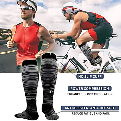 Ombré gradient 20-30mmHg knee-high compression socks pair