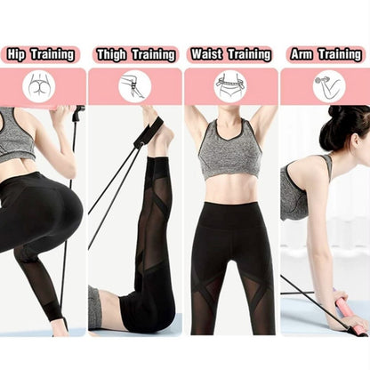 Portable Pilates bar kit with resistance bands for yoga and home workouts
