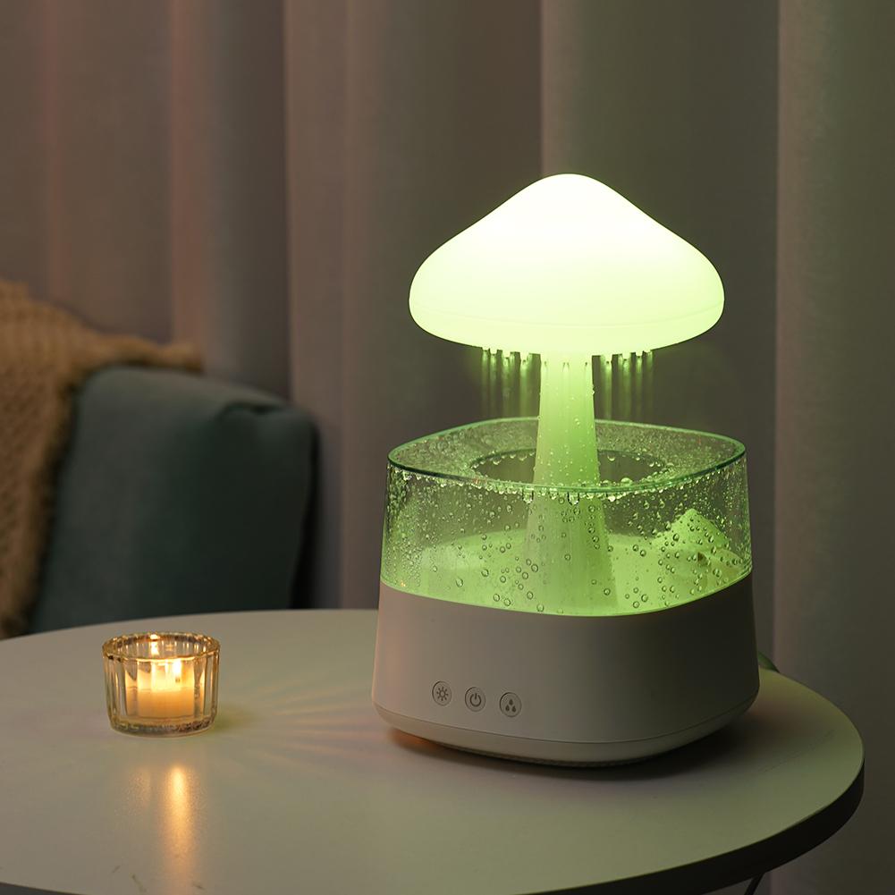 Ultrasonic cloud rain drop humidifier and essential oil diffuser with night light
