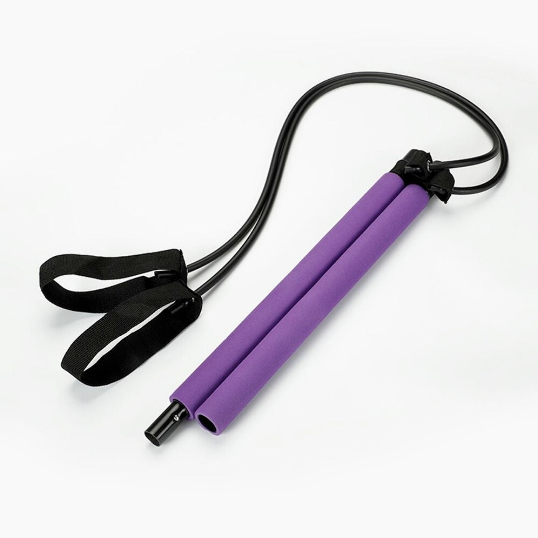 Portable Pilates bar kit with resistance bands for yoga and home workouts