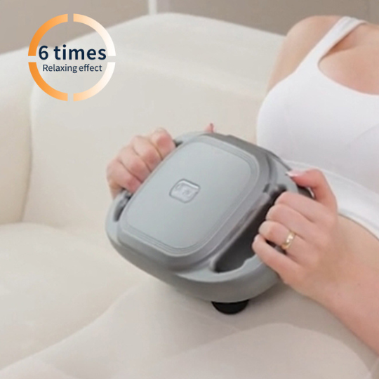 Six-head cordless fascia percussion massage gun for deep tissue recovery