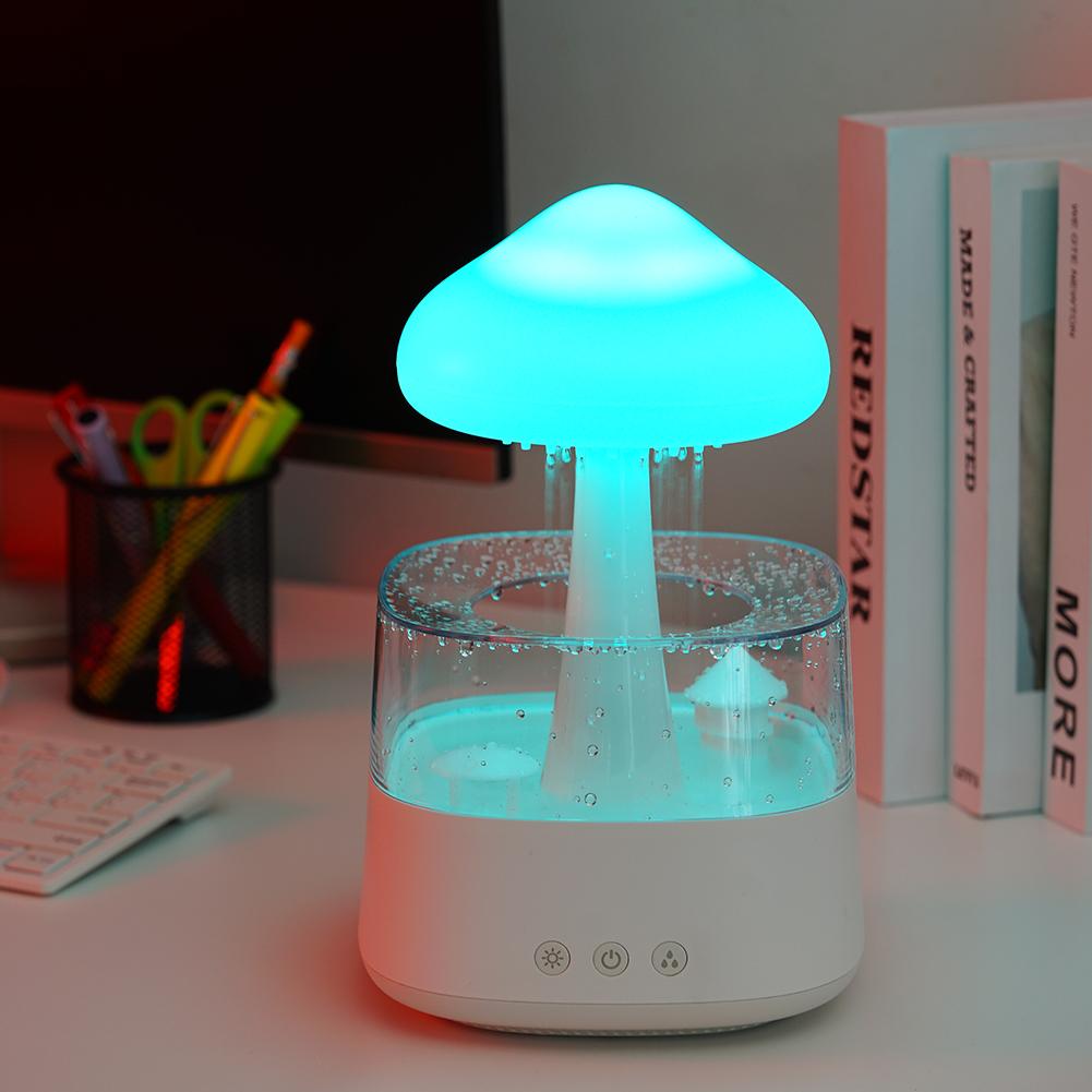Ultrasonic cloud rain drop humidifier and essential oil diffuser with night light