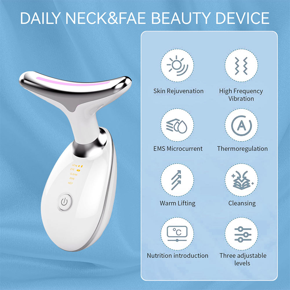 LED light therapy 7-color face and neck massager wand