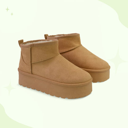 Warm plush ankle boots thick sole for winter adventures