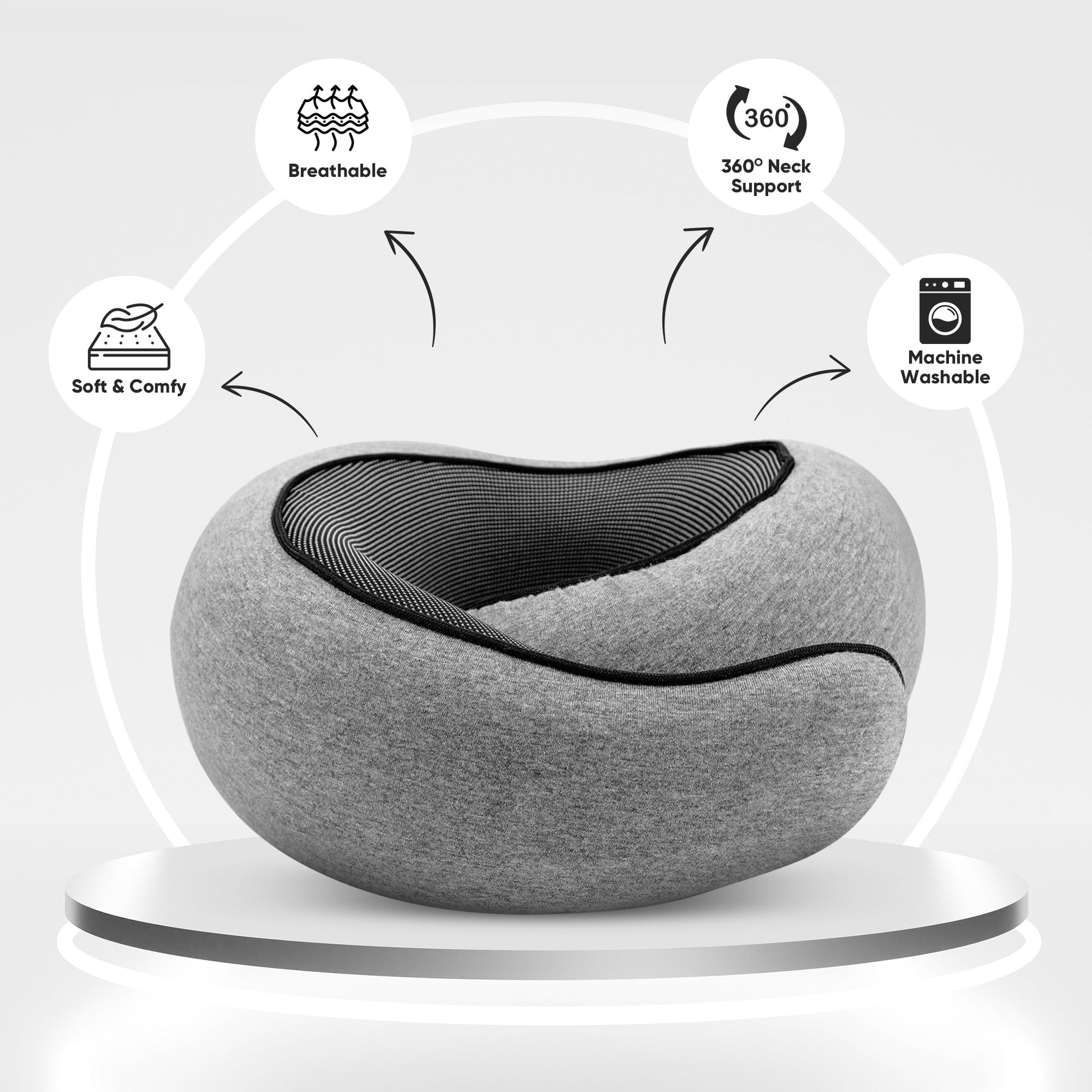 Memory foam travel neck pillow full support