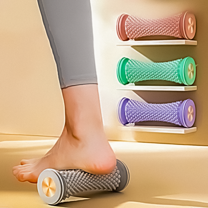 Manual acupressure foot massage roller for plantar pain