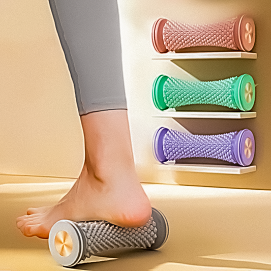Manual acupressure foot massage roller for plantar pain