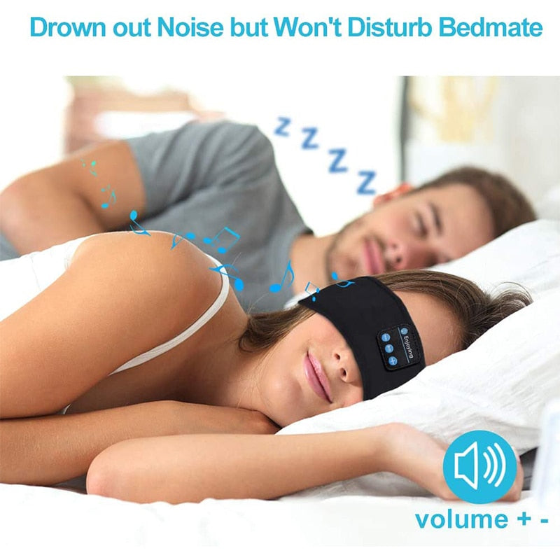 Bluetooth sleep headband with headphones and eye mask for side sleepers