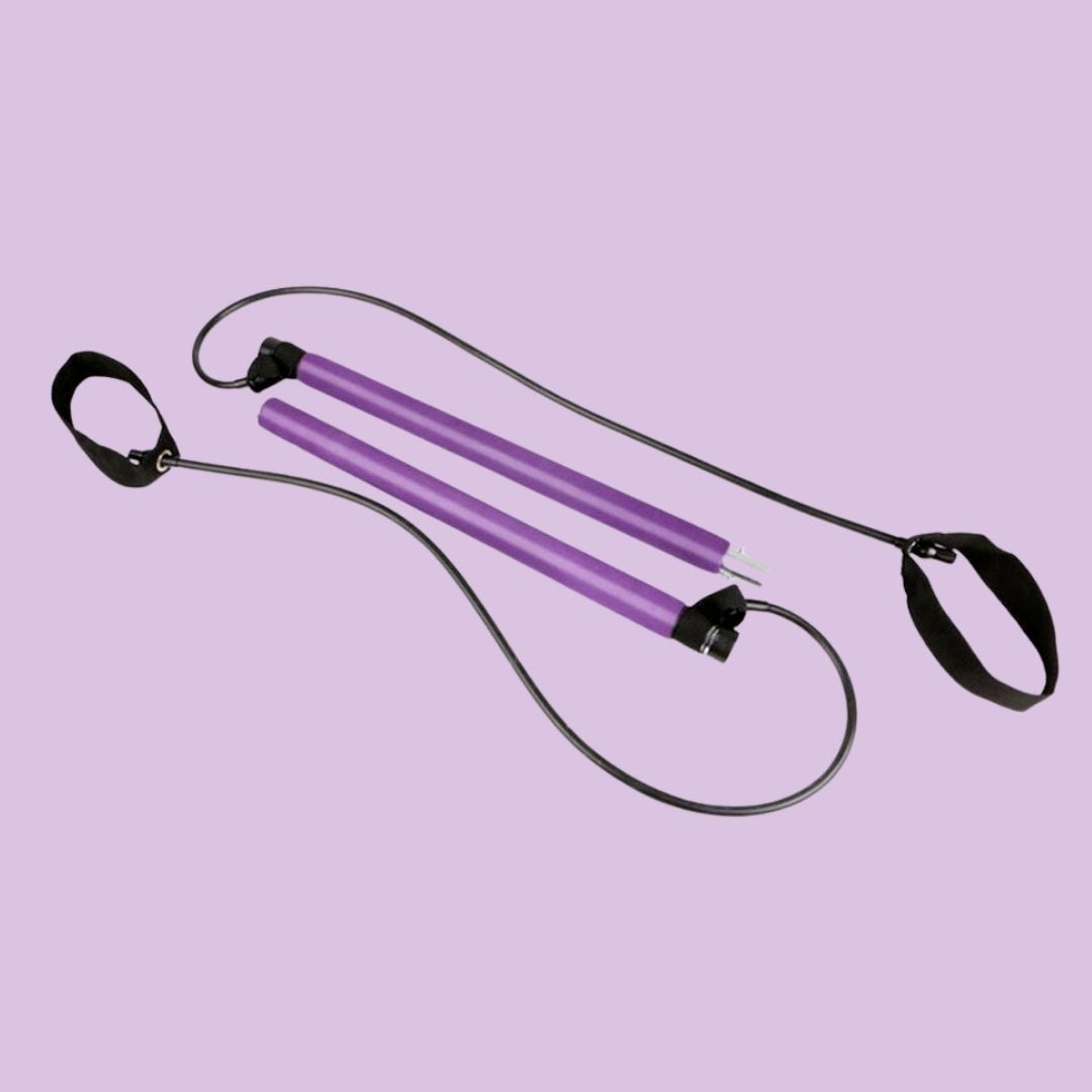 Portable Pilates bar kit with resistance bands for yoga and home workouts