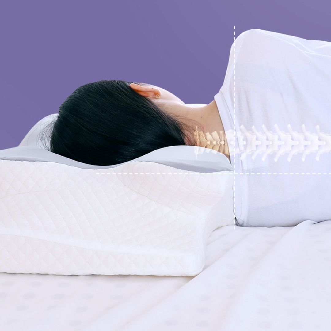 Ergonomic memory foam cervical pillow for neck and shoulder support