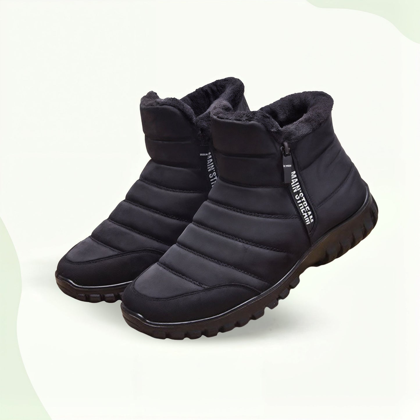 Thick-insole cotton zipper waterproof winter shoes