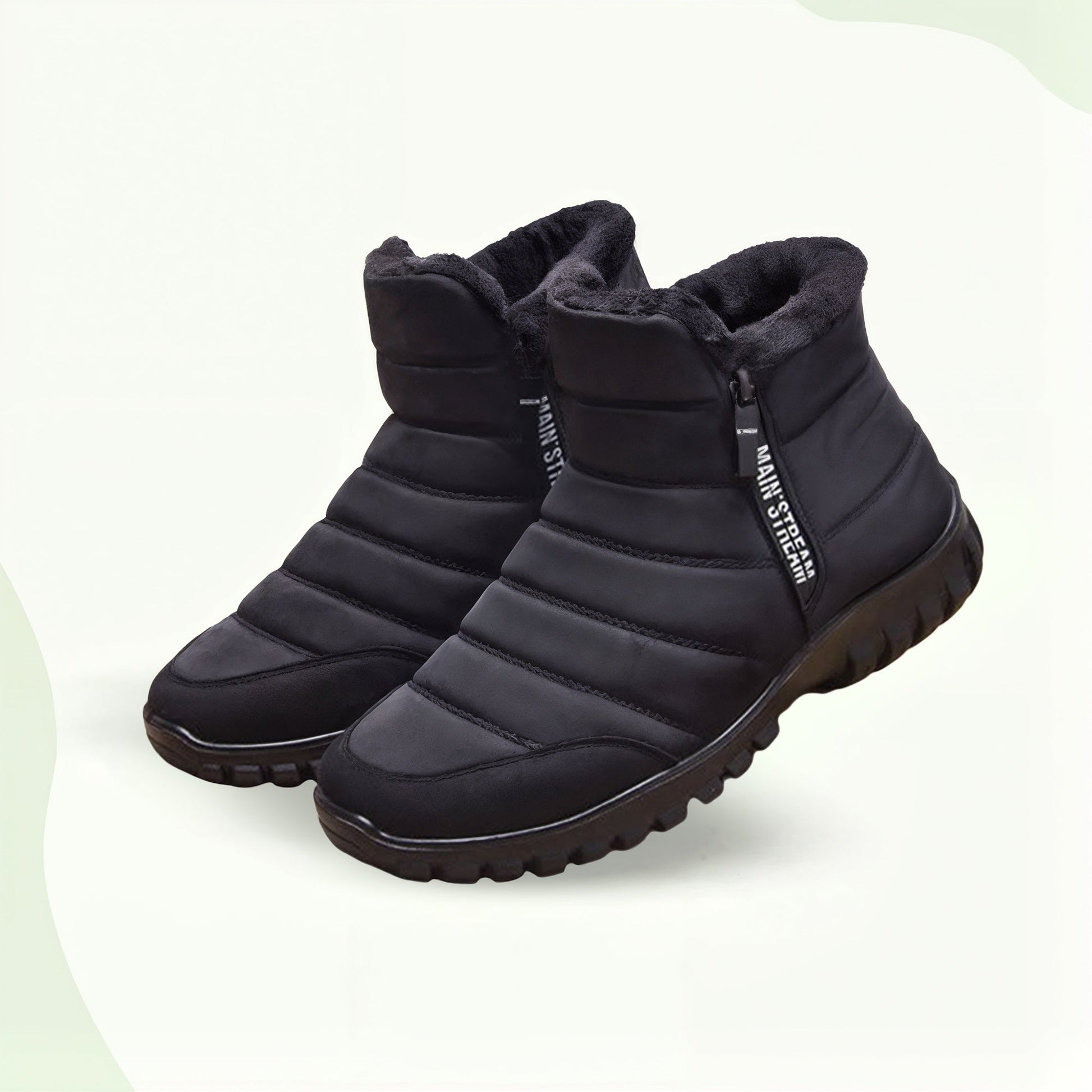 Thick-insole cotton zipper waterproof winter shoes