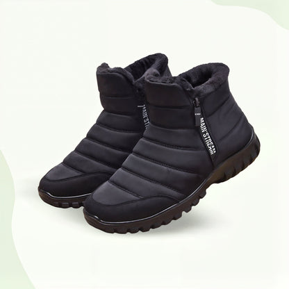 Thick-insole cotton zipper waterproof winter shoes