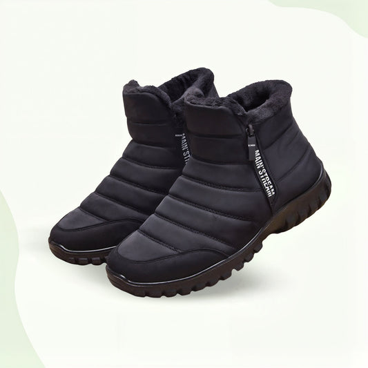 Thick-insole cotton zipper waterproof winter shoes