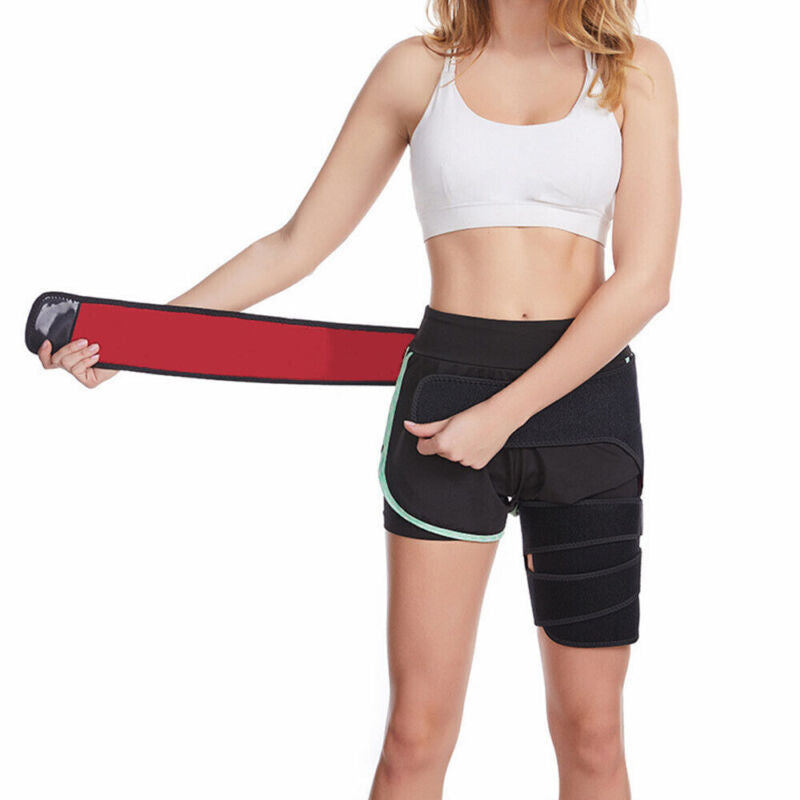 Adjustable hip wrap brace for sciatica, groin strain and hip joint support
