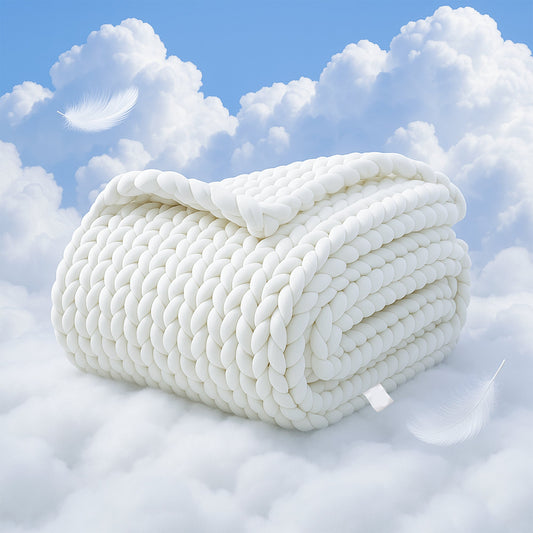 Chunky knit handwoven merino throw blanket