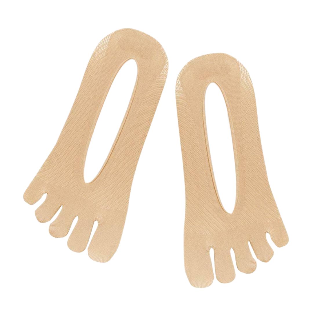 Five-toe compression socks for bunion alignment and blister prevention