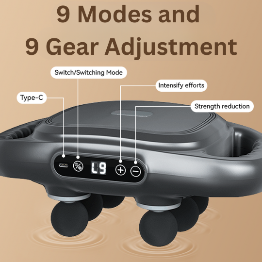 Six-head cordless fascia percussion massage gun for deep tissue recovery
