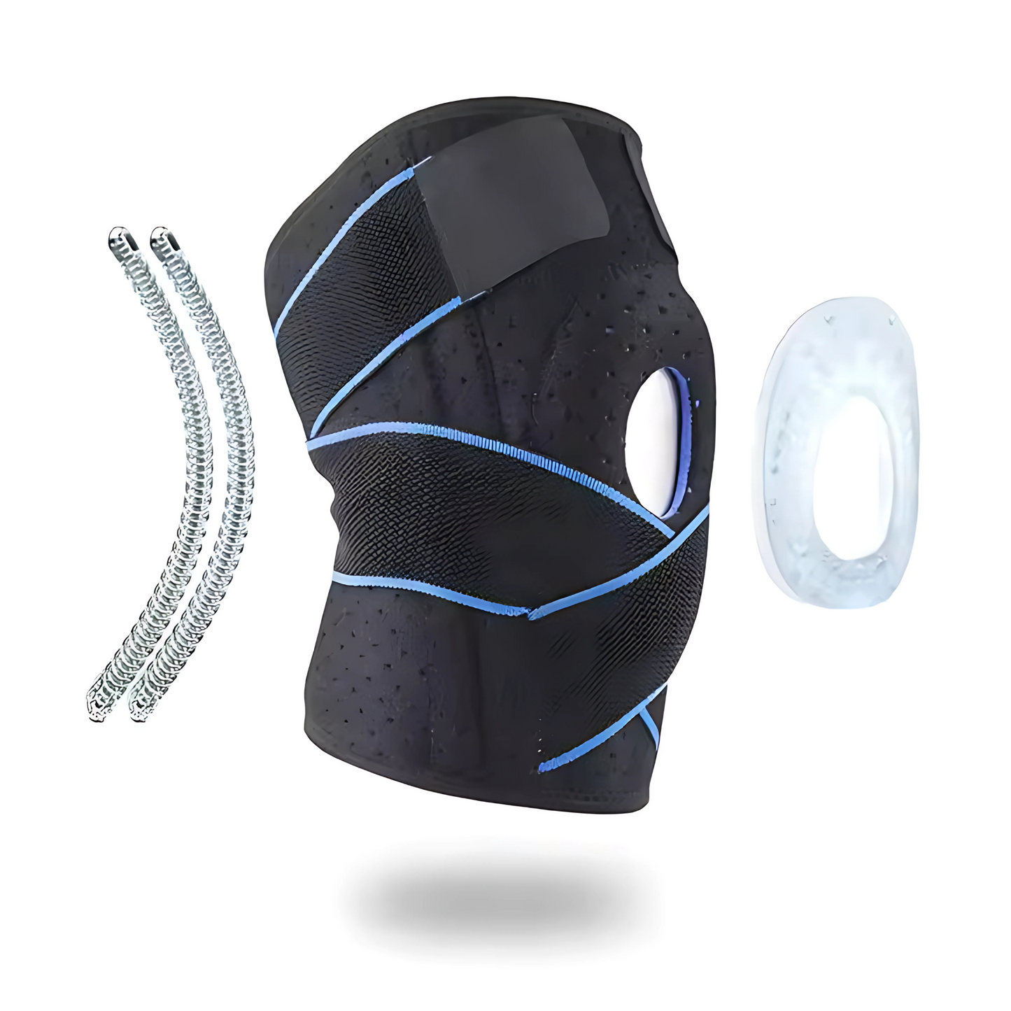 Hinged patella stabilizing knee brace for tracking issues
